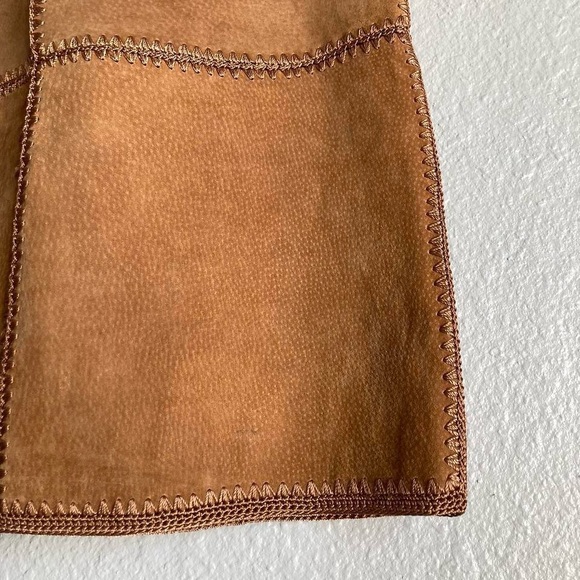 Vtg leather patchwork skirt - Picture 4 of 8